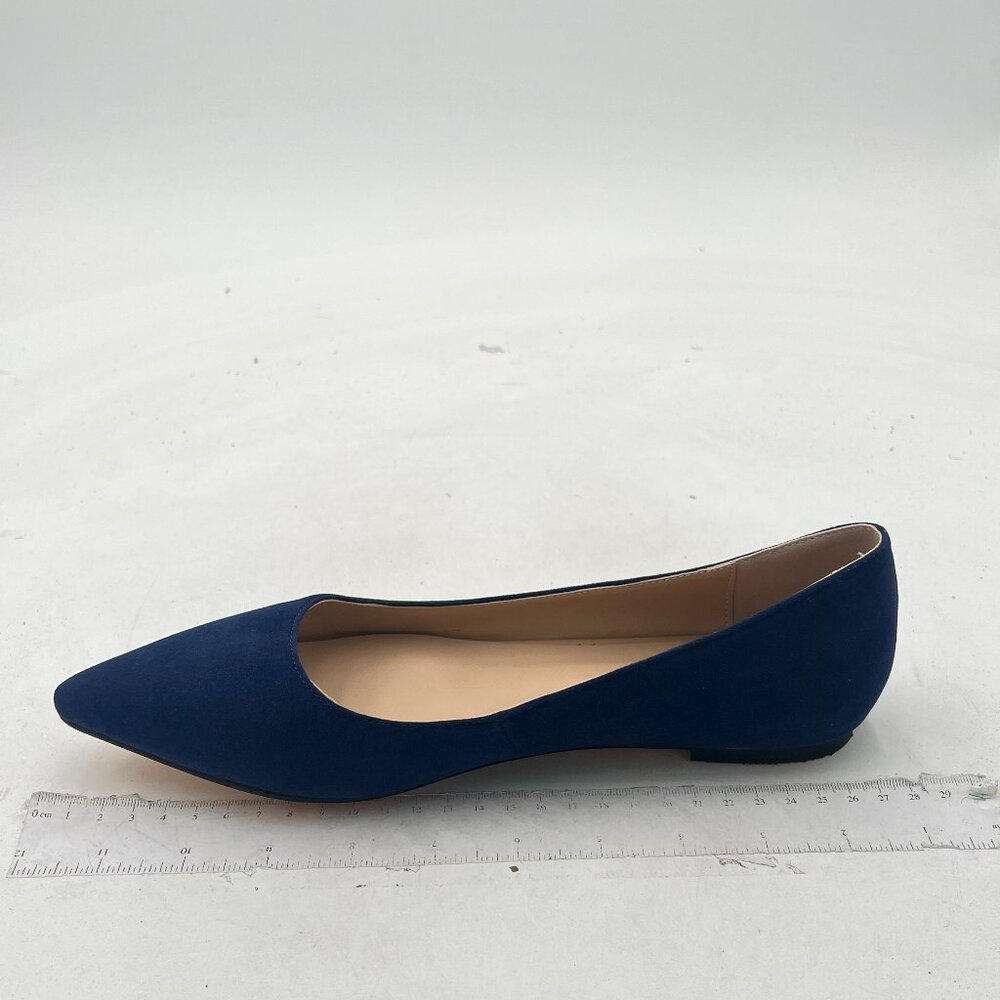 YDN Spring Suede Classic Slip on Flats Two Tone Elegant Pointed Toe Black Flats